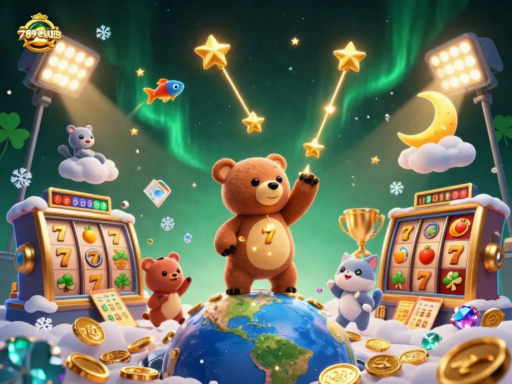 Engage with 789CLUB slot games featuring vibrant characters and elements in a thrilling casino atmosphere.